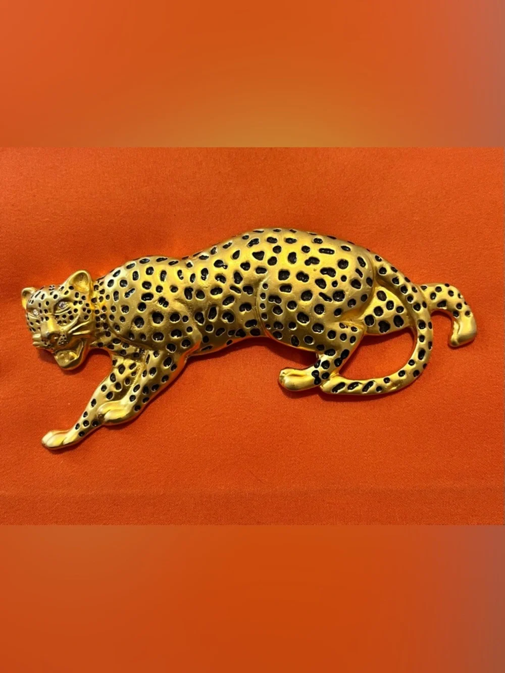 Vintage Gold Leopard - Gold and Black Belt Buckle@4.5”